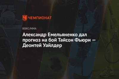 Фьюри Тайсон - Александр Емельяненко - Тайсон Фьюри - Александр Емельяненко дал прогноз на бой Тайсон Фьюри — Деонтей Уайлдер - championat.com - Россия - Англия