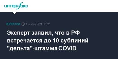 Василий Акимкин - Эксперт заявил, что в РФ встречается до 10 сублиний "дельта"-штамма COVID - interfax.ru - Москва - Россия