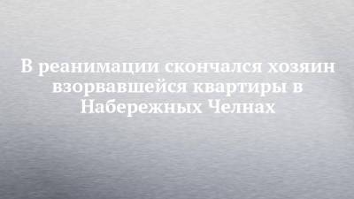 В реанимации скончался хозяин взорвавшейся квартиры в Набережных Челнах - chelny-izvest.ru - Набережные Челны - Казань