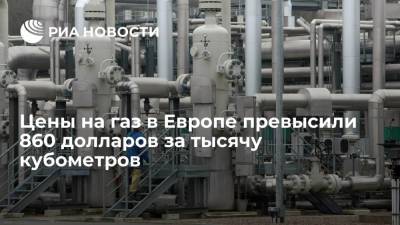 Цены на газ в Европе на открытии торгов подскочили на 11%, до 864 долларов за тысячу кубов - ria.ru - Москва - Европа