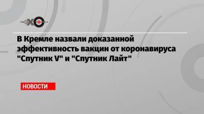 Дмитрий Песков - Михаил Мурашко - В Кремле назвали доказанной эффективность вакцин от коронавируса «Спутник V» и «Спутник Лайт» - echo.msk.ru - Россия