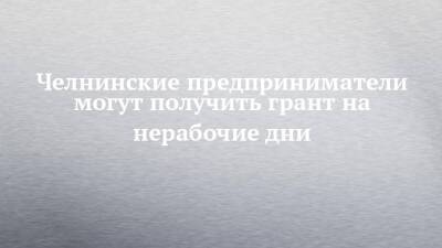 Челнинские предприниматели могут получить грант на нерабочие дни - chelny-izvest.ru - Набережные Челны