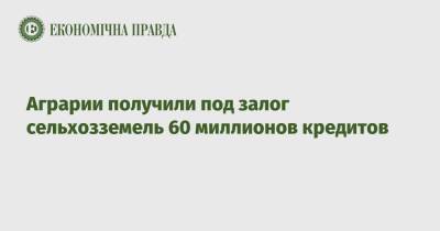 Аграрии получили под залог сельхозземель 60 миллионов кредитов - epravda.com.ua - Украина - Аграрии