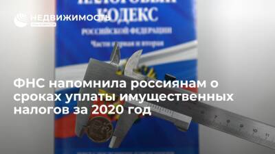 ФНС напомнила россиянам о сроках уплаты имущественных налогов за 2020 год - realty.ria.ru - Москва - Россия