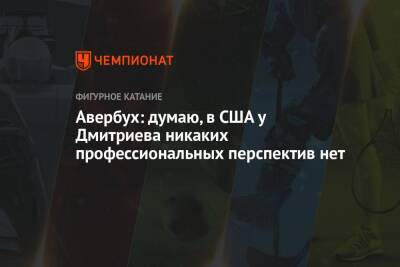 Илья Авербух - Артур Дмитриев - Авербух: думаю, в США у Дмитриева никаких профессиональных перспектив нет - championat.com - США