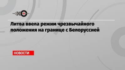 Литва ввела режим чрезвычайного положения на границе с Белоруссией - echo.msk.ru - Белоруссия - Польша - Литва