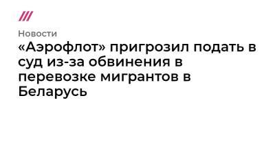 «Аэрофлот» пригрозил подать в суд из-за обвинения в перевозке мигрантов в Беларусь - tvrain.ru - Россия - Сирия - Белоруссия - Ирак - Иран - Минск - Ташкент - Стамбул