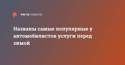 Названы самые популярные у автомобилистов услуги перед зимой - ren.tv - Россия