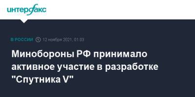 Сергей Шойгу - Игорь Кириллов - Минобороны РФ принимало активное участие в разработке "Спутника V" - interfax.ru - Москва - Россия