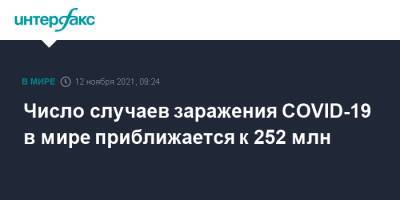 Джонс Хопкинс - Число случаев заражения COVID-19 в мире приближается к 252 млн - interfax.ru - Москва - США - Бразилия - Индия
