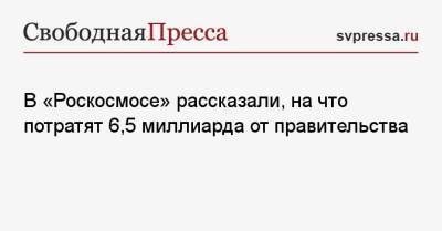 Михаил Мишустин - В «Роскосмосе» рассказали, на что потратят 6,5 миллиарда от правительства - svpressa.ru - Россия - США