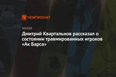 Дмитрий Квартальнов - Дмитрий Квартальнов рассказал о состоянии травмированных игроков «Ак Барса» - championat.com