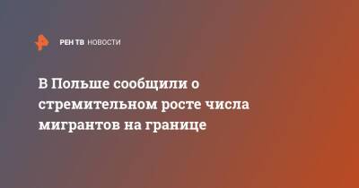 В Польше сообщили о стремительном росте числа мигрантов на границе - ren.tv - Польша