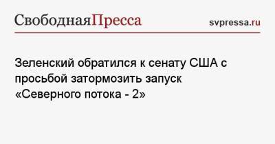 Владимир Зеленский - Зеленский обратился к сенату США с просьбой затормозить запуск «Северного потока — 2» - svpressa.ru - США - Украина - Германия