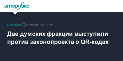 Дмитрий Хубезов - Две думских фракции выступили против законопроекта о QR-кодах - interfax.ru - Москва - Россия
