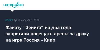 Александр Иванов - Фанату "Зенита" на два года запретили посещать арены за драку на игре Россия - Кипр - sport-interfax.ru - Москва - Россия - Санкт-Петербург - Кипр