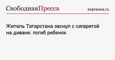 Житель Татарстана заснул с сигаретой на диване: погиб ребенок - svpressa.ru - респ. Татарстан