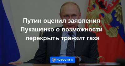 Путин оценил заявления Лукашенко о возможности перекрыть транзит газа - news.mail.ru - Россия - Минск