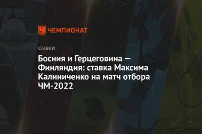 Максим Калиниченко - Босния и Герцеговина — Финляндия: ставка Максима Калиниченко на матч отбора ЧМ-2022 - championat.com - Украина - Франция - Финляндия - Катар - Босния и Герцеговина