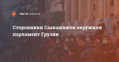 Михаил Саакашвили - Сторонники Саакашвили окружили парламент Грузии - ren.tv - Грузия