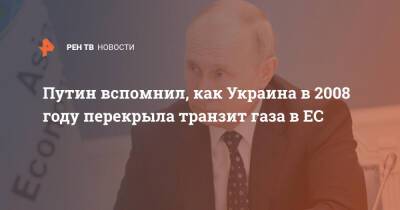 Владимир Путин - Александр Лукашенко - Путин вспомнил, как Украина в 2008 году перекрыла транзит газа в ЕС - ren.tv - Москва - Россия - Украина - Белоруссия - Европа