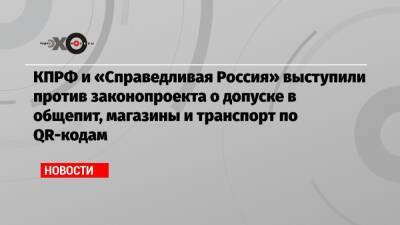 КПРФ и «Справедливая Россия» выступили против законопроекта о допуске в общепит, магазины и транспорт по QR-кодам - echo.msk.ru - Россия - Италия - Екатеринбург - респ. Татарстан
