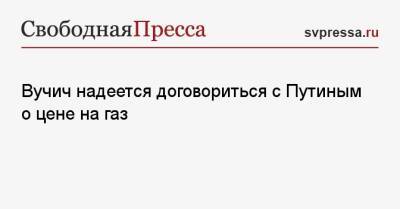 Владимир Путин - Александр Вучич - Вучич надеется договориться с Путиным о цене на газ - svpressa.ru - Россия - США - Белоруссия - Сербия