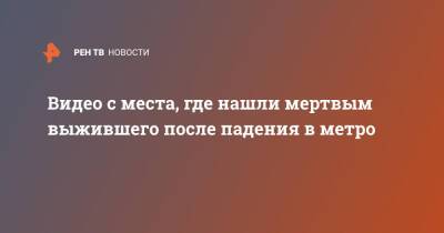 Видео с места, где нашли мертвым выжившего после падения в метро - ren.tv - Москва