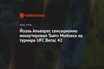 Максим Холлоуэй - Яир Родригес - Йоэль Альварес сенсационно нокаутировал Тьяго Мойзеса на турнире UFC Вегас 42 - championat.com - Бразилия - Испания - Лима