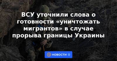 ВСУ уточнили слова о готовности «уничтожать мигрантов» в случае прорыва границы Украины - news.mail.ru - Украина - Белоруссия