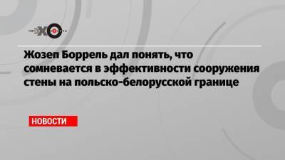 Жозеп Боррель - Жозеп Боррель дал понять, что сомневается в эффективности сооружения стены на польско-белорусской границе - echo.msk.ru - Россия - Белоруссия - Польша - Минск