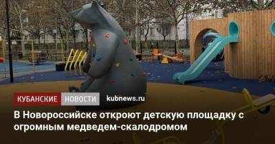 В Новороссийске откроют детскую площадку с огромным медведем-скалодромом - kubnews.ru - Новороссийск - Благоустройство
