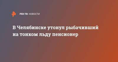 В Челябинске утонул рыбачивший на тонком льду пенсионер - ren.tv - Челябинская обл. - Челябинск