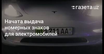 Начата выдача номерных знаков для электромобилей - gazeta.uz - Узбекистан