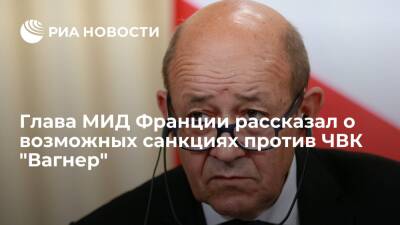 Сергей Лавров - Жан-Ив Ле-Дриан - Глава МИД Франции Ле Дриан рассказал о планах ввести санкции против ЧВК "Вагнер" - ria.ru - Москва - Россия - Франция - Брюссель - Мали