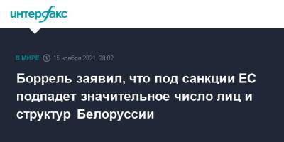 Жозеп Боррель - Ес Жозеп Боррель - Збигнев Рау - Боррель заявил, что под санкции ЕС подпадет значительное число лиц и структур Белоруссии - interfax.ru - Москва - США - Белоруссия - Польша