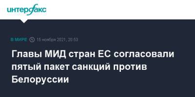 Збигнев Рау - Главы МИД стран ЕС согласовали пятый пакет санкций против Белоруссии - interfax.ru - Москва - Белоруссия - Польша - Брюссель