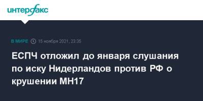ЕСПЧ отложил до января слушания по иску Нидерландов против РФ о крушении MH17 - interfax.ru - Москва - Россия - Украина - Голландия - Малайзия - Куала-Лумпур - Амстердам