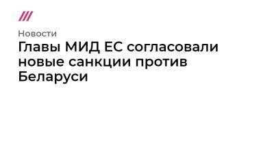 Главы МИД ЕС согласовали новые санкции против Беларуси - tvrain.ru - Белоруссия - Польша - Литва - Ирландия