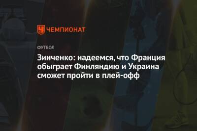 Александр Зинченко - Зинченко: надеемся, что Франция обыграет Финляндию и Украина сможет пройти в плей-офф - championat.com - Украина - Франция - Финляндия - Катар - Босния и Герцеговина