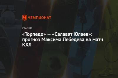 Максим Лебедев - «Торпедо» — «Салават Юлаев»: прогноз Максима Лебедева на матч КХЛ - championat.com