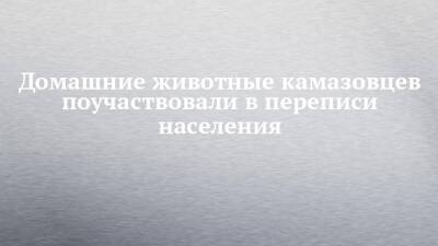 Ирина Романова - Домашние животные камазовцев поучаствовали в переписи населения - chelny-izvest.ru - Набережные Челны - Камаз