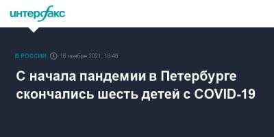 С начала пандемии в Петербурге скончались шесть детей с COVID-19 - interfax.ru - Москва - Санкт-Петербург - Петербург