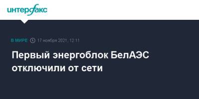 Первый энергоблок БелАЭС отключили от сети - interfax.ru - Москва - Белоруссия