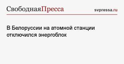 В Белоруссии на атомной станции отключился энергоблок - svpressa.ru - Россия - Белоруссия