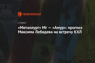 Максим Лебедев - «Металлург» Мг — «Амур»: прогноз Максима Лебедева на встречу КХЛ - championat.com