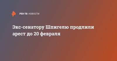 Иван Белозерцев - Борис Шпигель - Экс-сенатору Шпигелю продлили арест до 20 февраля - ren.tv - Москва - Пензенская обл.