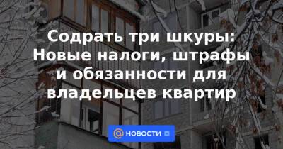 Содрать три шкуры: Новые налоги, штрафы и обязанности для владельцев квартир - news.mail.ru - Россия