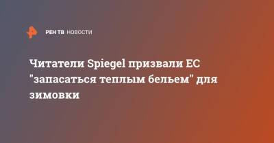 Читатели Spiegel призвали ЕС "запасаться теплым бельем" для зимовки - ren.tv - Германия - Польша - Голландия