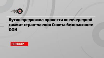 Владимир Путин - Совета Безопасности - Путин предложил провести внеочередной саммит стран-членов Совета безопасности ООН - echo.msk.ru